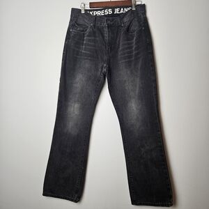 EXPRESS Mens Classic Jeans Black‎ 33x32 Cotton Straight Leg